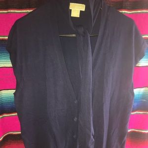 Cap Sleep MK Tie Neck Cardigan